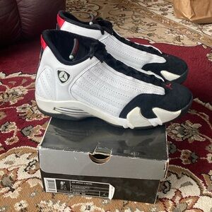 Nike Air Jordan 14 Retro Black Toe 2006 white/black/red size 8.5 rare